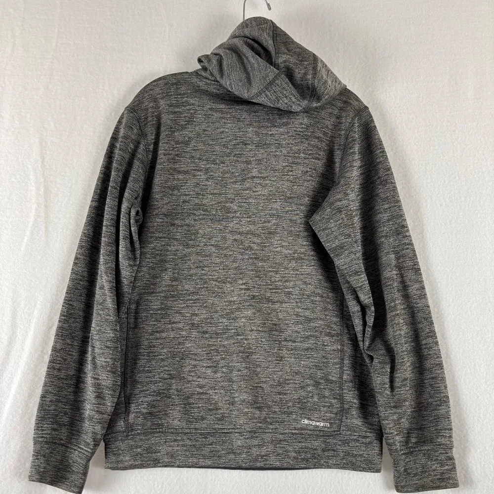 Adidas, Hoodie, Climawarm, Dark Gray, Logo Blue and Red, Retro, Size Men's S